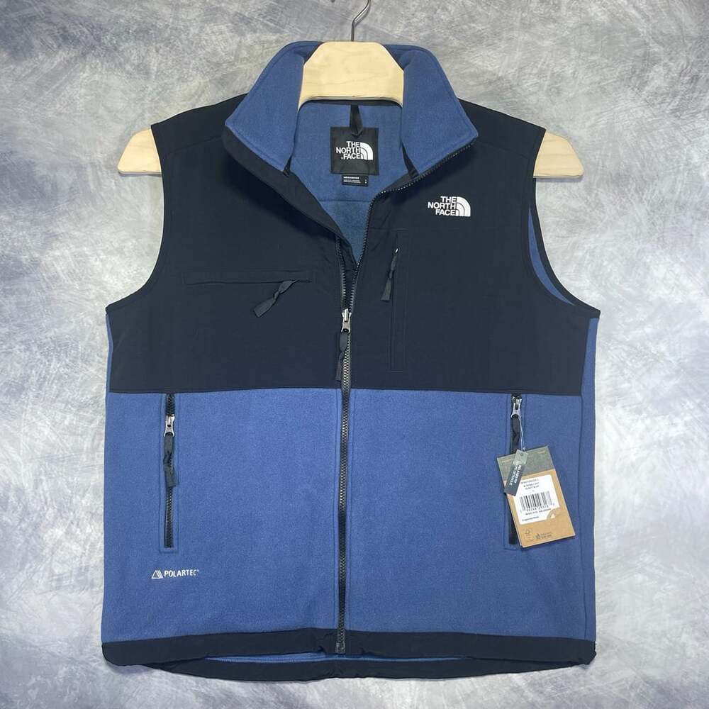 The North Face Denali Vest Size L Blue Black Polartec Fleece Full Zip NWT